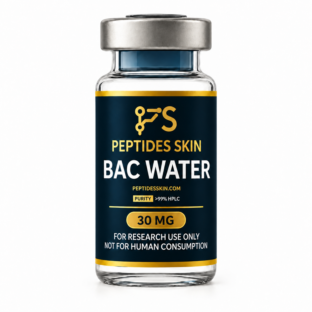 Peptides Skin BAC Water 30 mg bacteriostatic water research vial