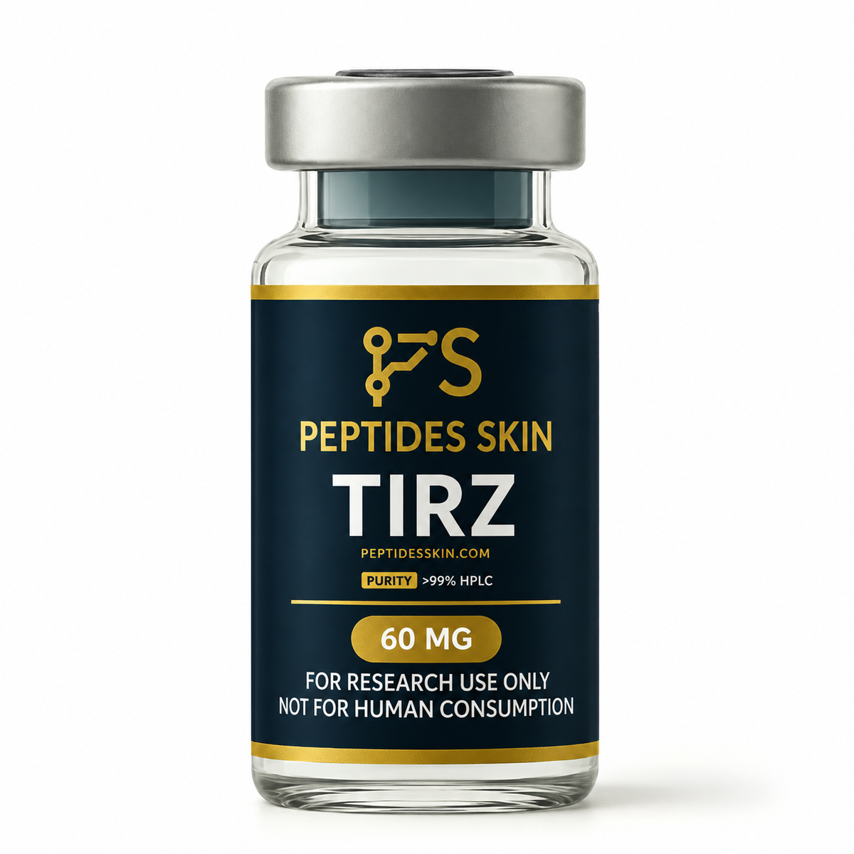 Peptides Skin TIRZ peptide laboratory reference vial 60 mg