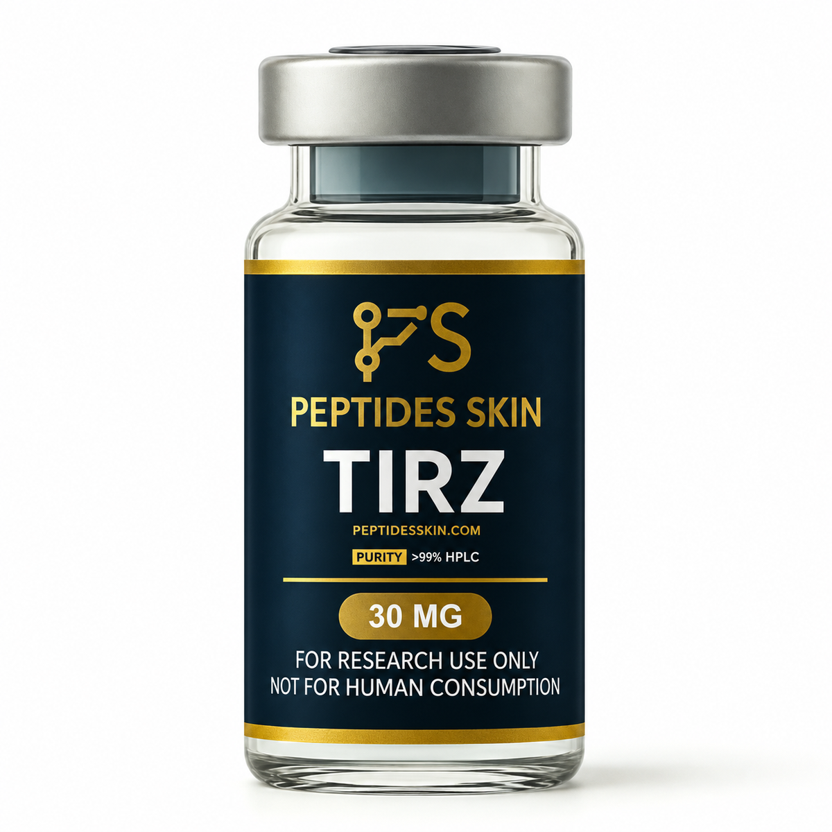 Peptides Skin tirzepatide laboratory research vial 30 mg