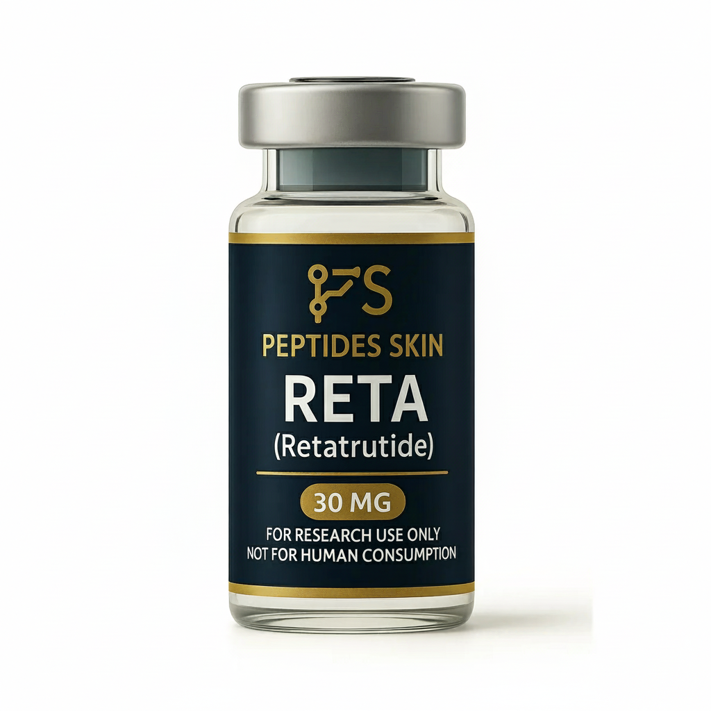 RETA (Retatrutide) 30 mg vial – high-purity triple agonist research peptide from Peptides Skin