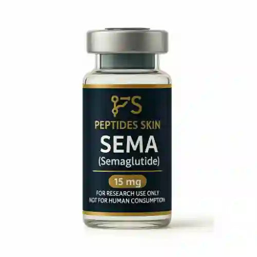 'SEMA (Semaglutide)' with 'Peptides Skin' branding on a white background