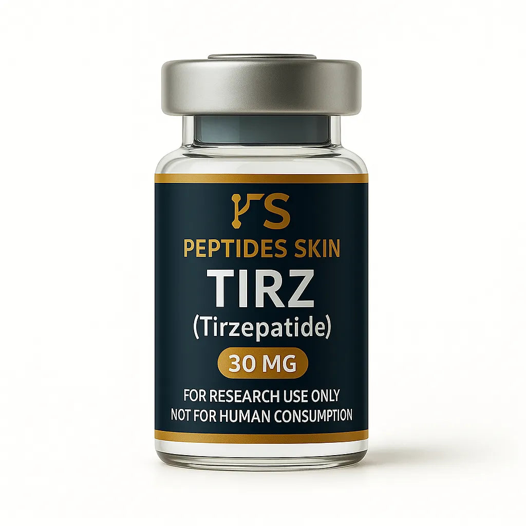 Peptides Skin TIRZ tirzepatide 30 mg peptide vial, high purity tirzepatide research peptide bottle, TIRZ 30 mg laboratory grade.