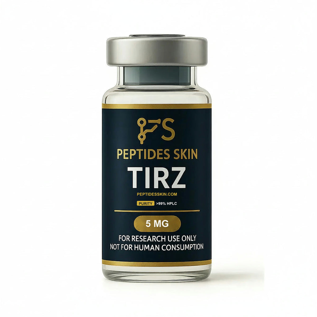 TIRZ (Tirzepatide) 5mg Lyophilized Peptide Vial - >99% Purity HPLC Dual GIP & GLP-1 Analytical Standard - Peptides Skin