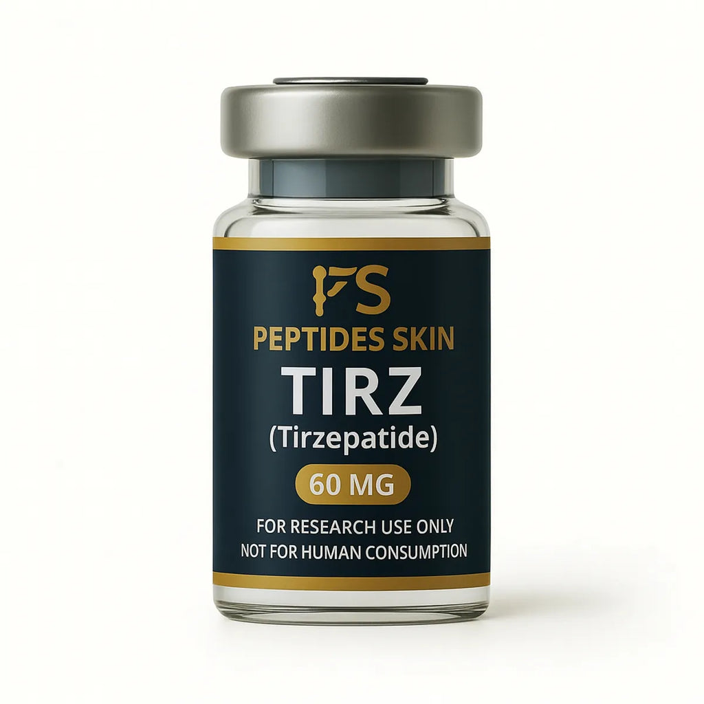 Peptides Skin TIRZ tirzepatide 60 mg peptide vial, tirzepatide research chemical, Peptides Skin TIRZ 60 mg bottle
